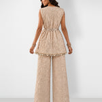 Ivory mirror work tunic and boot-cut pant set, Aina Karée – view 5
