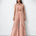 Blush pink mirror work cape set with bandeau and wide-leg pants, Aina Karée