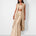Ivory mirror work cape set with bandeau and wide-leg pants, Aina Karée