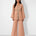 Nude scalloped mirror work tunic and wide-leg pant set, Aina Karée