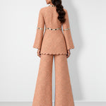 Nude scalloped mirror work tunic and wide-leg pant set, Aina Karée – view 2