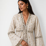 Ivory scalloped mirror work tunic and wide-leg pant set, Aina Karée – view 2