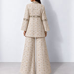 Ivory scalloped mirror work tunic and wide-leg pant set, Aina Karée – view 3