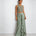 Mint green mirror work crop top and draped skirt set, Aina Karée