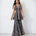 Midnight blue mirror work peplum top and gharara set, Aina Karée