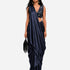 Navy blue hand-embroidered silk skirt set with mirror work blouse, Aina Karée