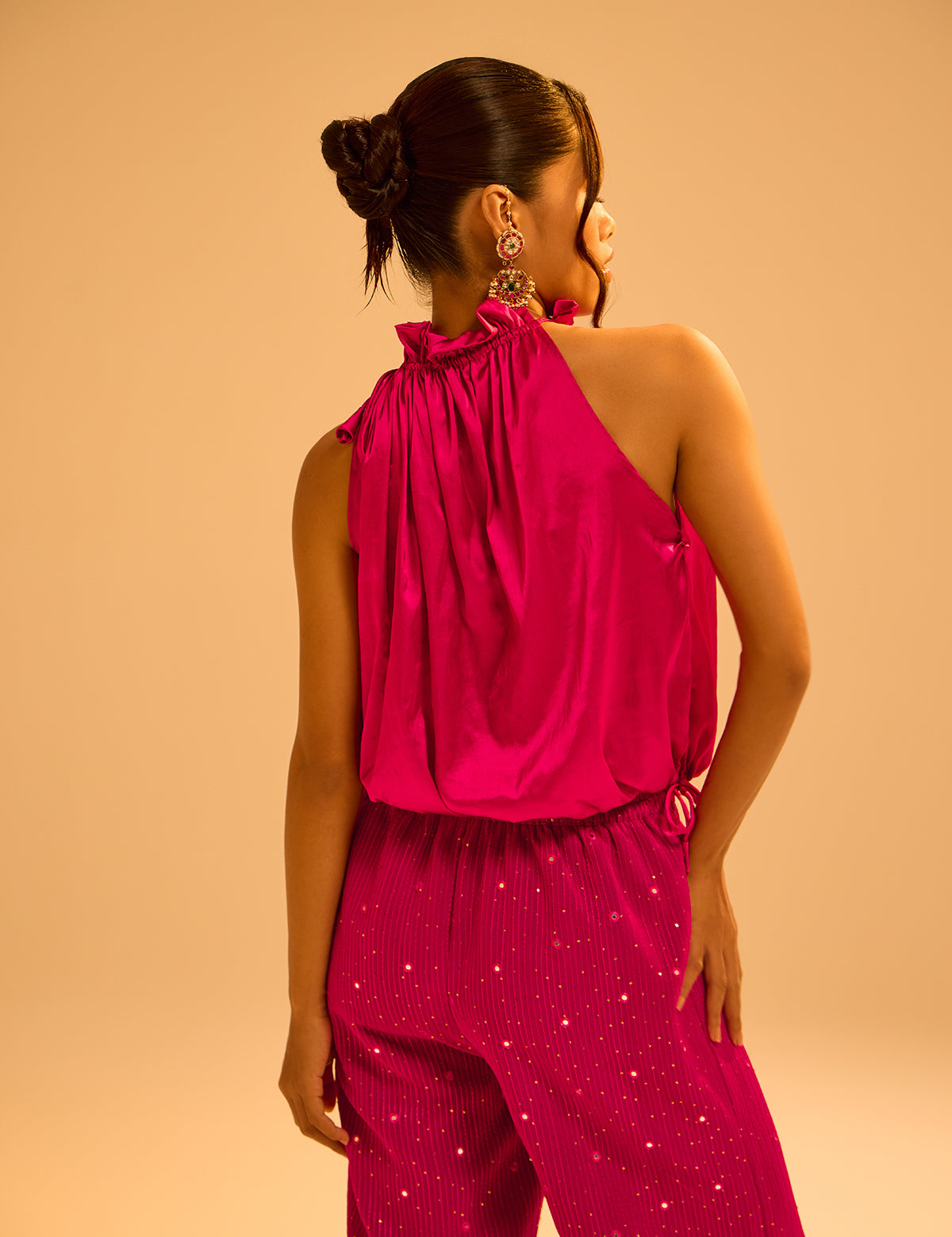 Fuschia Pink T-Shirt Top, view 2 – Aina Karée