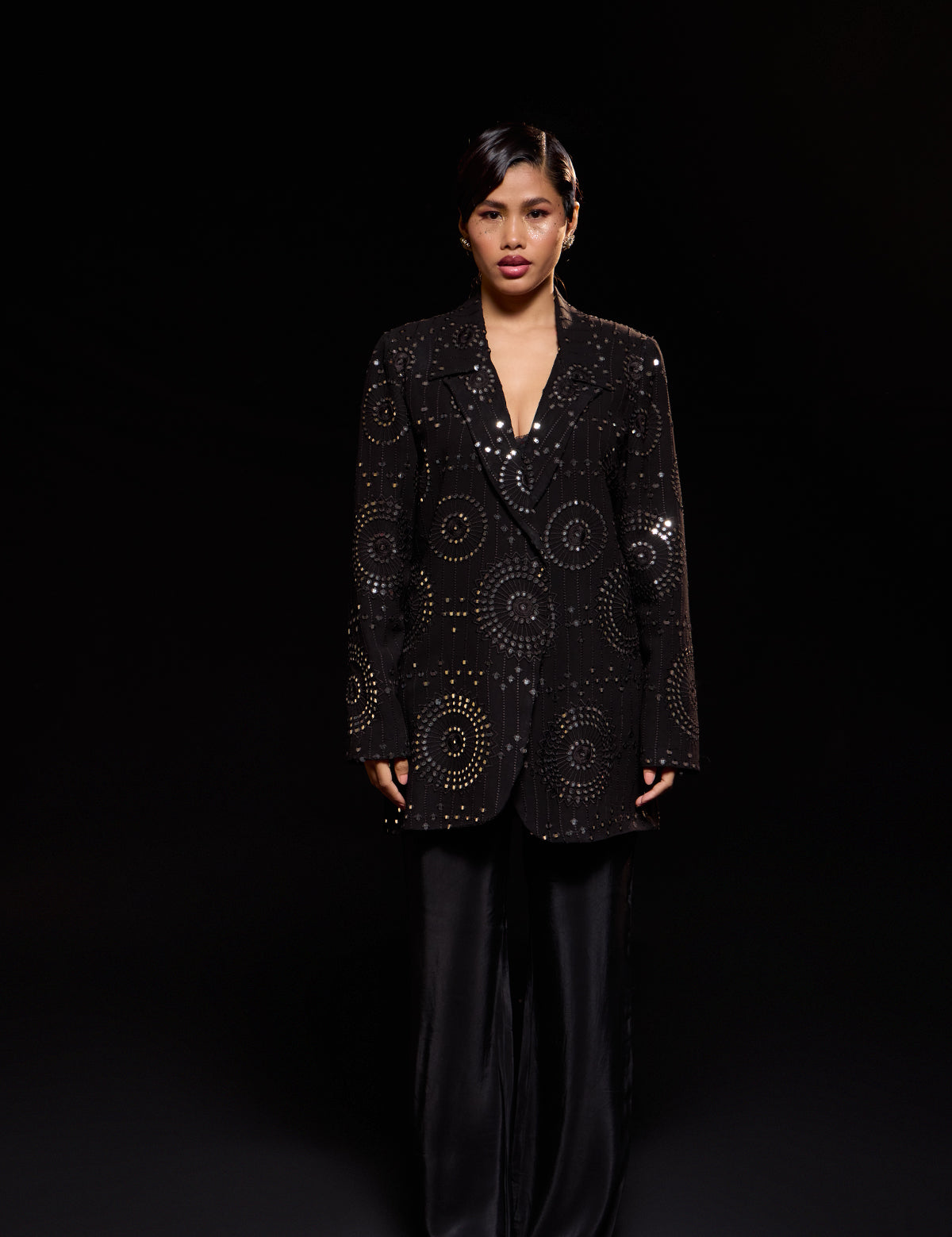 Black Your Dad's Blazer with mirror work – Aina Karée